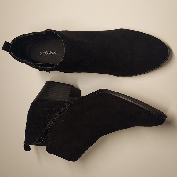 Style & Co Black Booties with Side zipper Size 8M - Picture 3 of 9